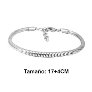 Pulsera estilo serpiente para charms de acero inoxidable - Compatible con Pandora